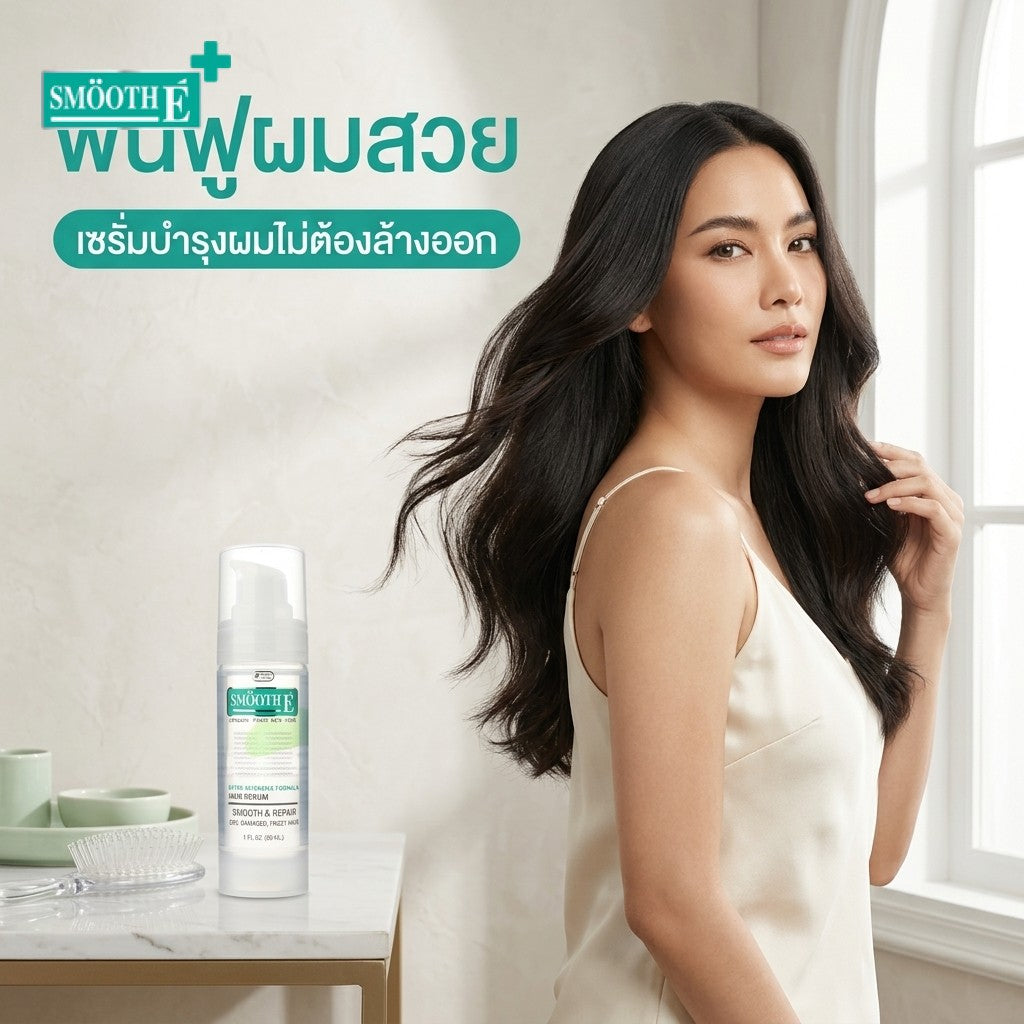 เซรั่มบำรุงผมแบบไม่ต้องล้างออก กู้ผมแห้งเสียชี้ฟูให้มีน้ำหนัก ไม่มันเยิ้ม