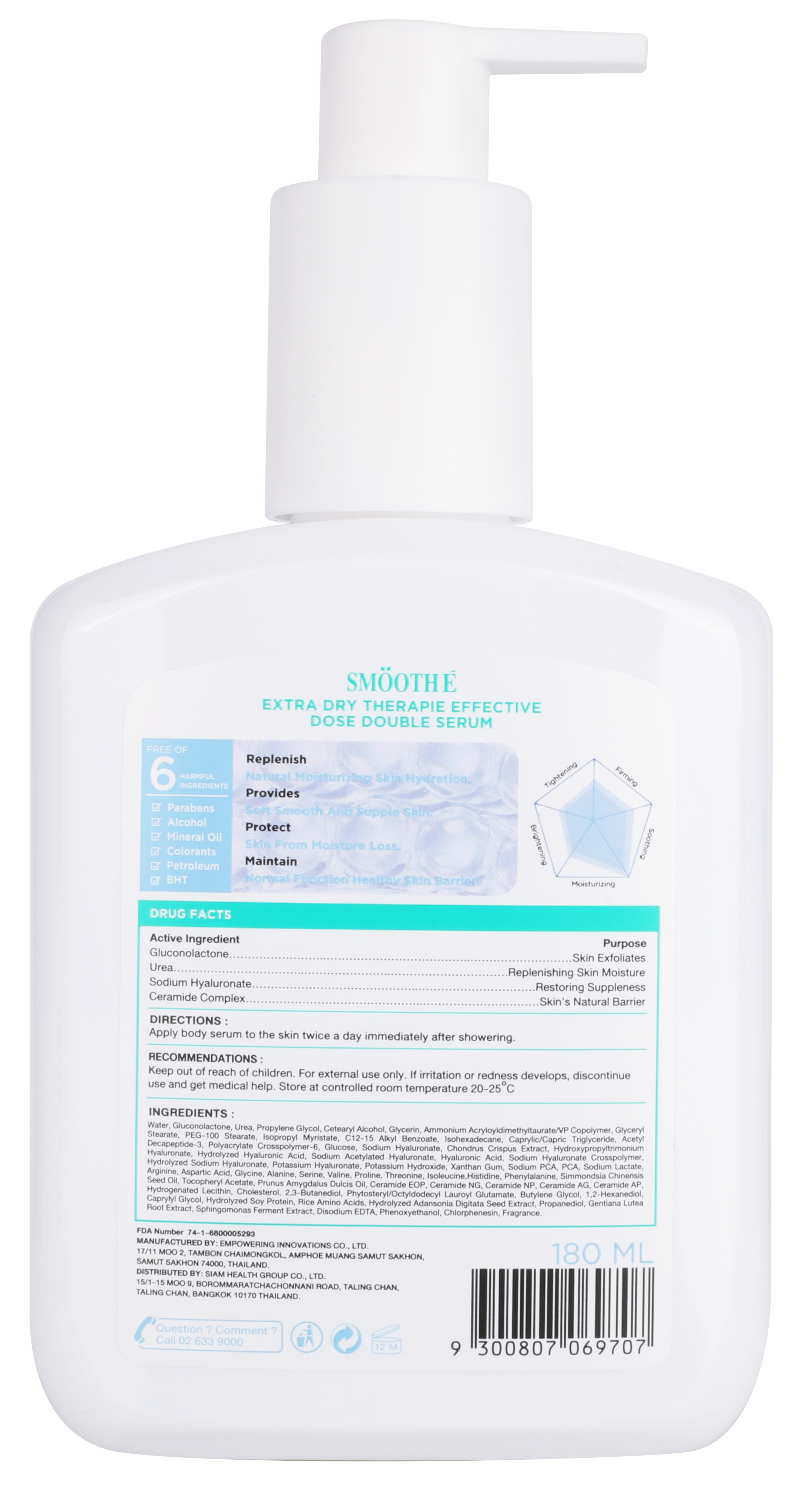 SMOOTH E EXTRA DRY THERAPIE EFFECTIVE DOSE DOUBLE SERUM 180 ml.