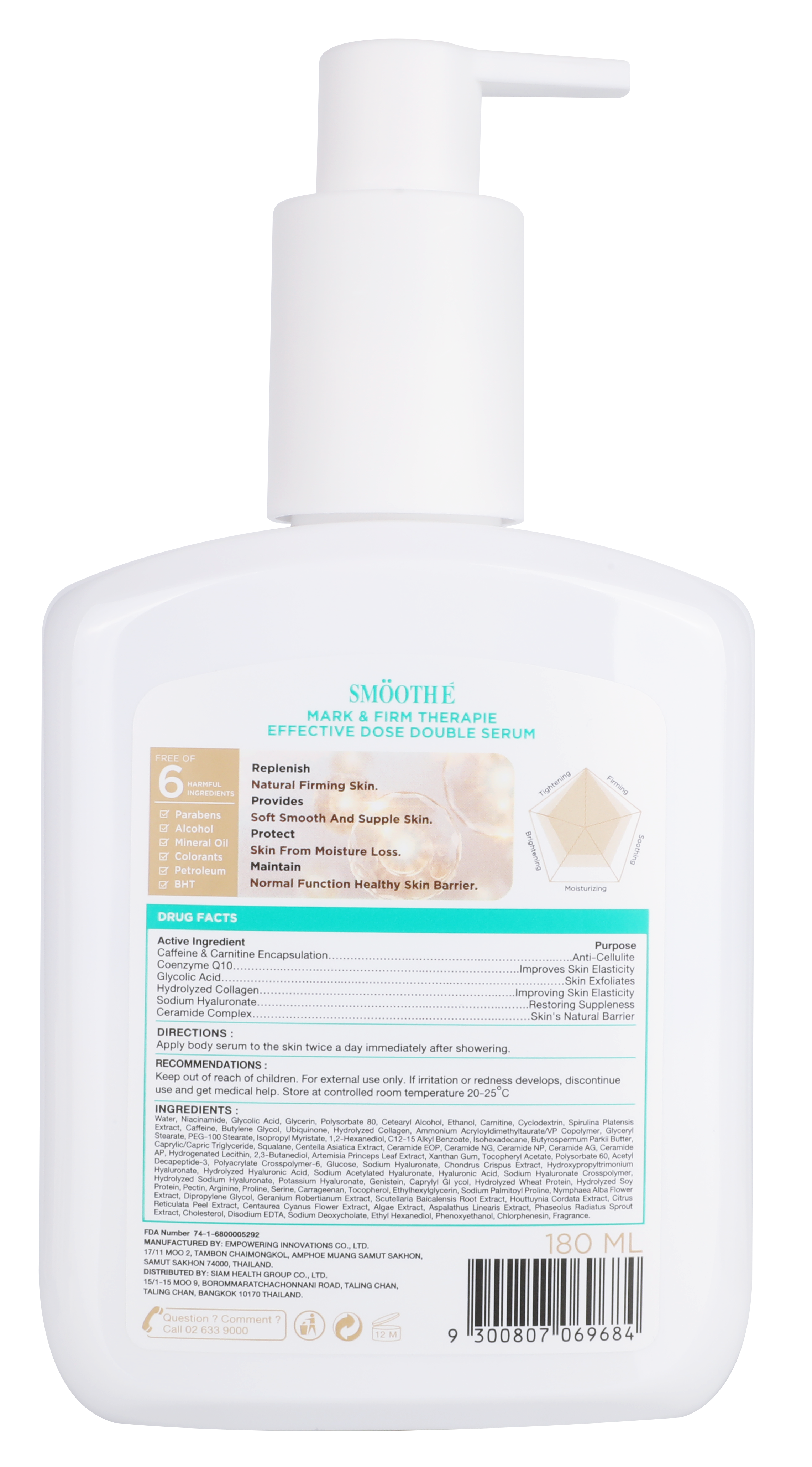 SMOOTH E MARK & FIRM THERAPIE EFFECTIVE DOSE DOUBLE SERUM 180 ml.