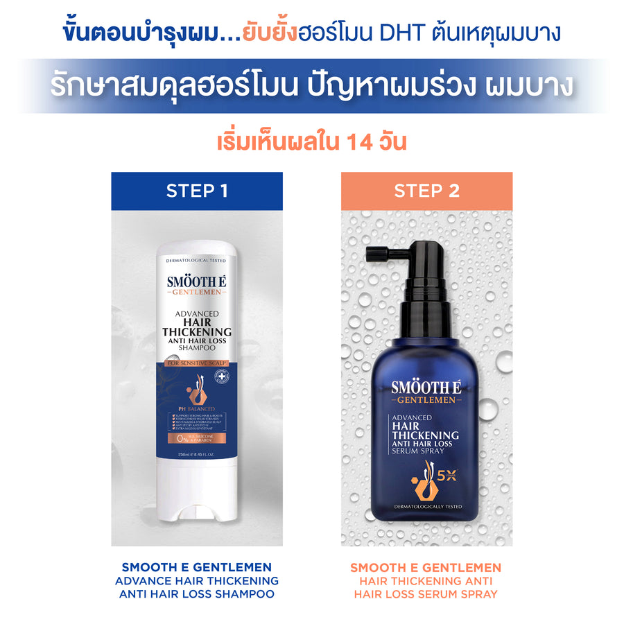 (Pack 2) Smooth E Gentlemen Advanced Hair Thickening Anti Hair Loss Serum Spray