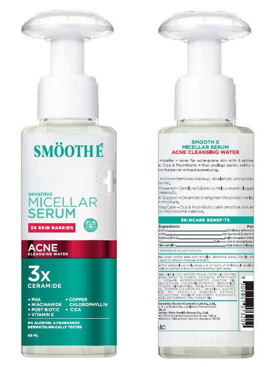 [Pre-Order] SMOOTHE MICELLAR SERUM ACNE CLEANSING WATER
